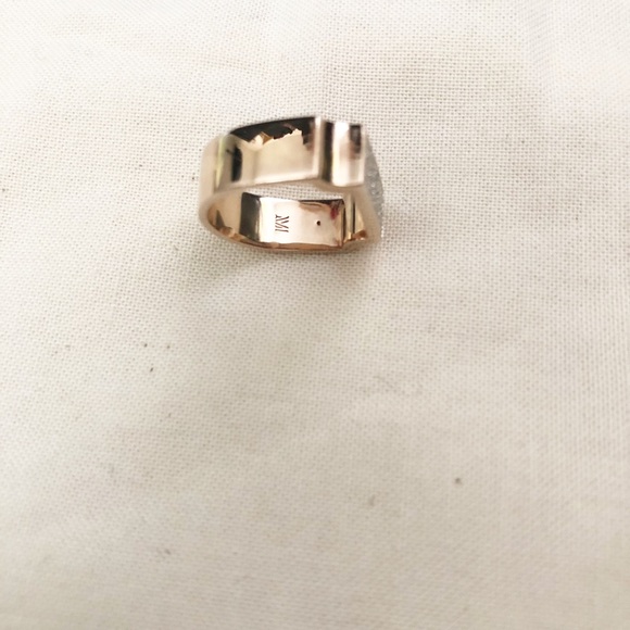 Monica Vinader RP Signature Wide Diamond 18ct Rose Gold Plated Vermeil Ring 4.25 - Picture 5 of 10